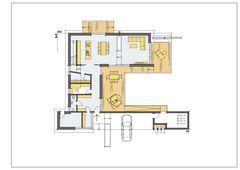 Grundriss des Ergeschosses vom energieeffizienten Luxushaus Cullmann